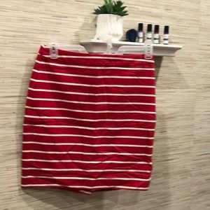 Pink white striped skirt